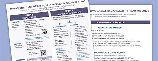 A screenshot of the ILD Checklist for Clinicians